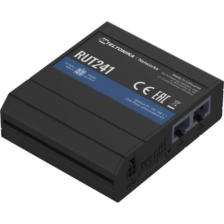 Teltonika Industrieller kompakter 4G-LTE & WLAN Router, mit Ethernet & I-O LTE - 3G Router (RUT241) – Bild 1