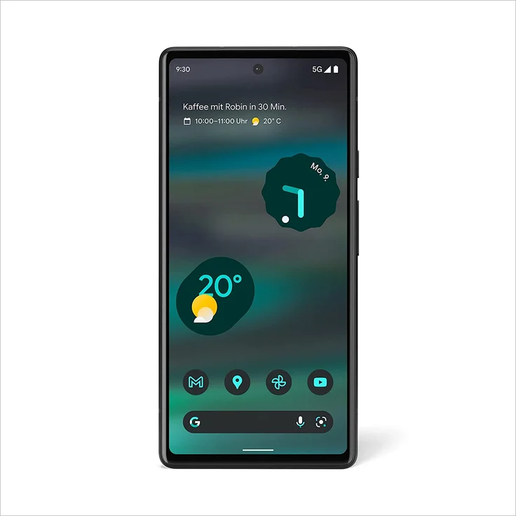 Google Pixel 6a 5G Smartphone 15,49cm (6,1 Zoll) OLED-Display, 128GB interner Speicher, 6GB RAM, Dual-SIM, Android 12, Chalk – Bild 2