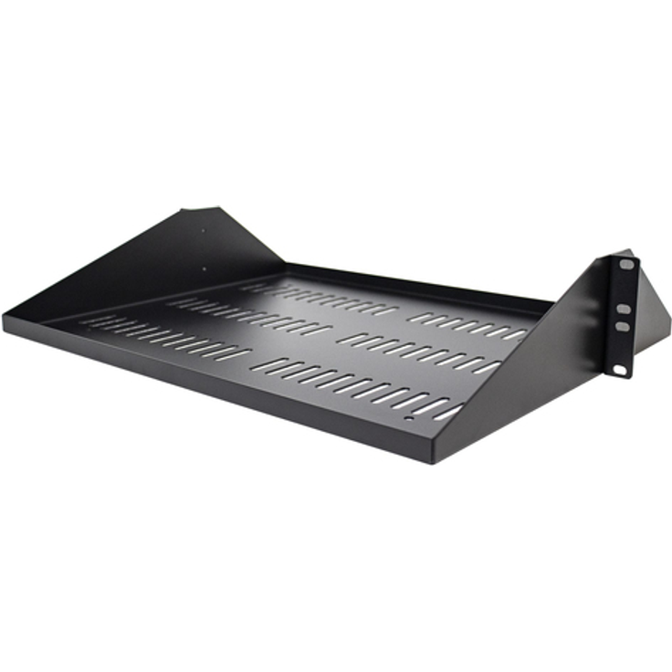 StarTech.com 2U Vented Server Rack Cabinet Shelf, 35,60cm (14-'-') Deep Fixed Cantilever Tray, Rackmount Shelf for 48,30cm (19-'-') AV-Data-Network Equipment Enclosure w- Cage Nuts & Screws, 200lbs Weight Capacity - 2U Network Rack Shelf (SHELF-2U-14-NTER-