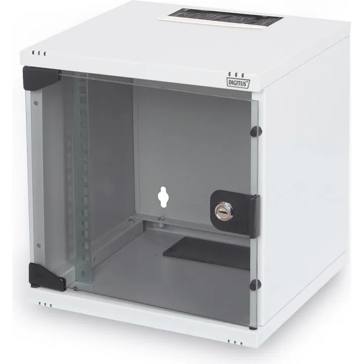 DIGITUS Wandschrank Compact 6HE 254mm 10-'-' Glastür grau