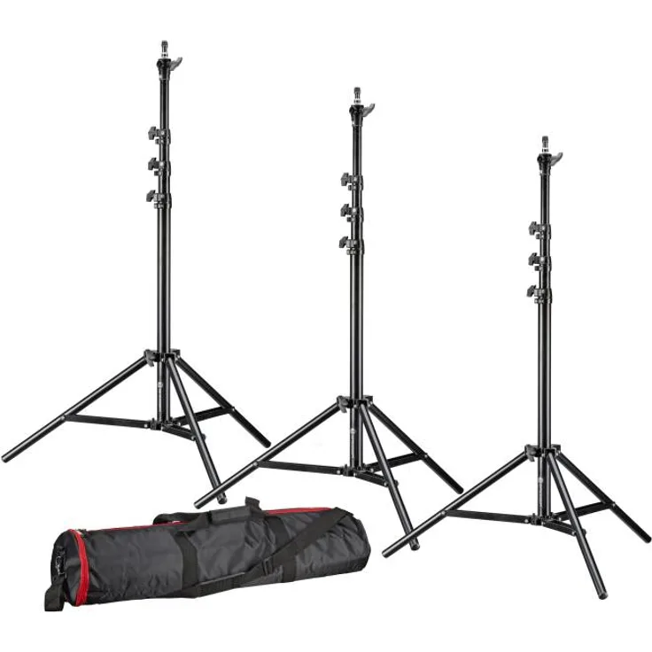 BRESSER Lampenstativset BR-TP240 PRO-1 (3 Stück) inklusive Stativtasche