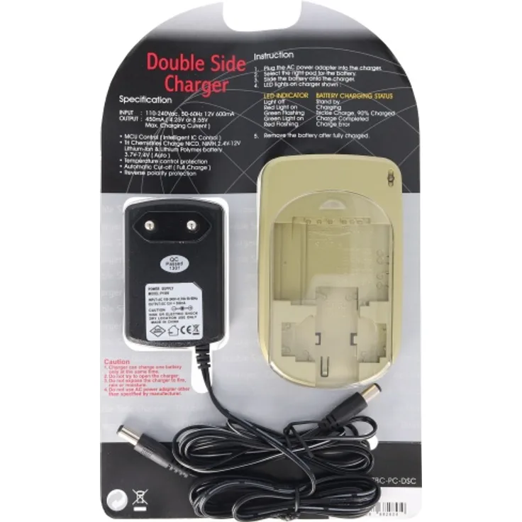 Double-side charger für Digital-Kamera und Camcorder Li-ion Akku, PEN, RIC, Sanyo