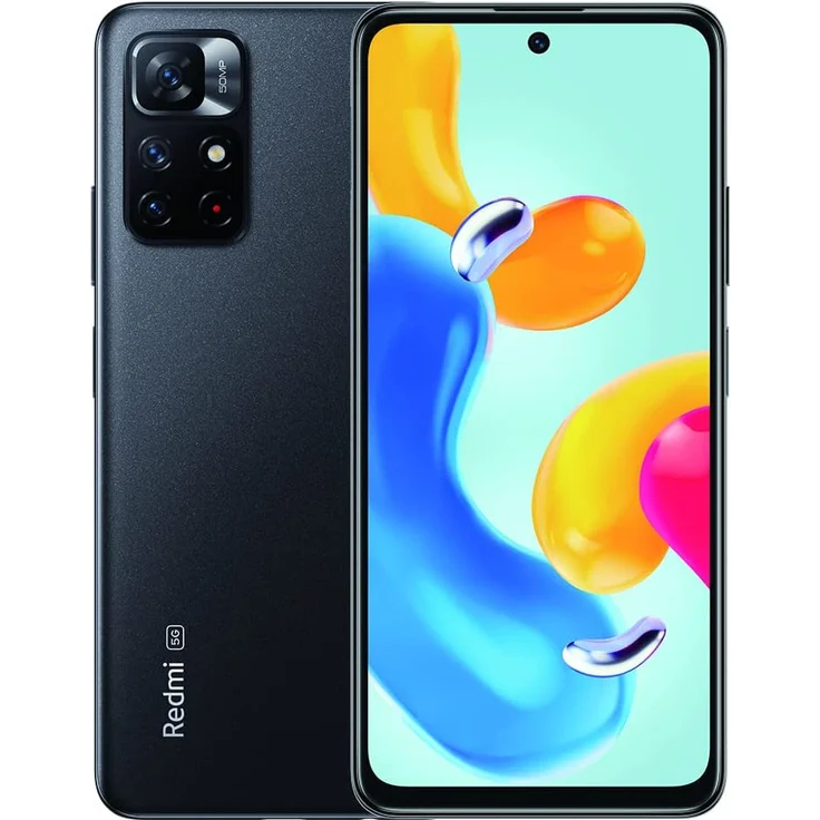 Xiaomi Redmi Note 11S 5G Smartphone 16,76cm (6,6 Zoll) IPS-Display, 128GB interner Speicher, 6GB RAM, Hybrid-SIM, Android 11, Schwarz – Bild 1