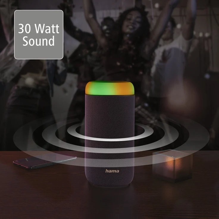 Hama Shine 2.0, 2.0 Stereo Bleutooth Lautsprecher, spritzwassergeschützt, IPX4, schwarz – Bild 9