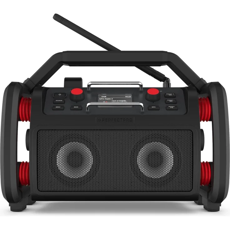 PerfectPro Rockpro RP2 Baustellenradio, (Streaming, UKW (FM), DAB+), LED, schwarz