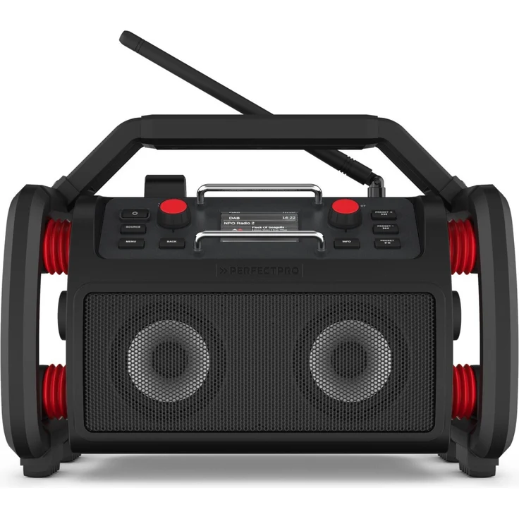 PerfectPro Rockpro RP2 Baustellenradio, (Streaming, UKW (FM), DAB+), LED, schwarz – Bild 1
