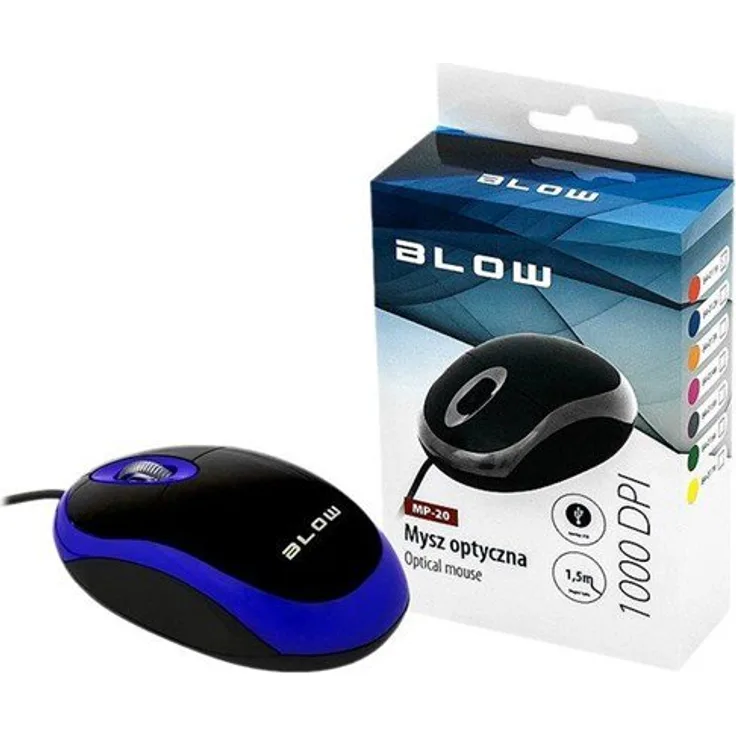 BLOW MP-20 mouse USB blue Maus (Schwarz) (84-012#)