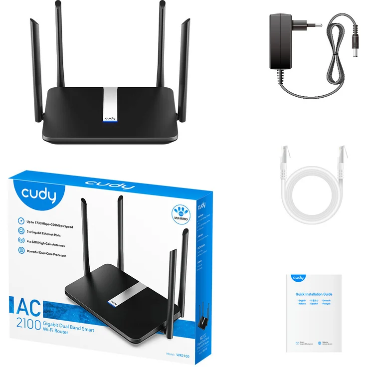 Cudy WR2100 WLAN Router 2.4GHz, 5GHz 2100 MB-s – Bild 4