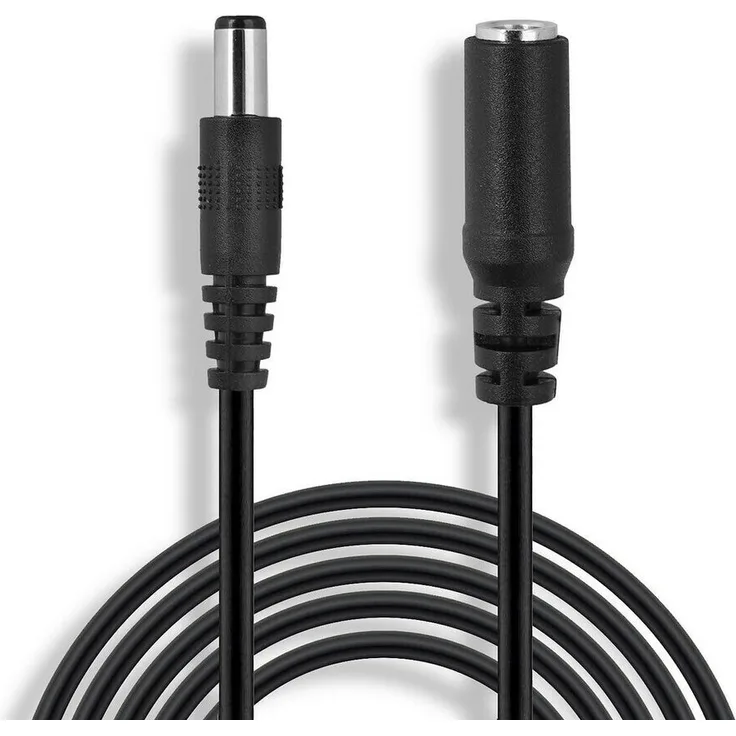 Wicked Chili 3m DC-Verlängerungskabel geeignet für AVM FRITZ!Box 7530 AX, 7530, 6820 LTE, 4020, 7520, 6850, 4040 - WLAN-Router Strom Verlängerung (2.5 x 5.5 mm) schwarz