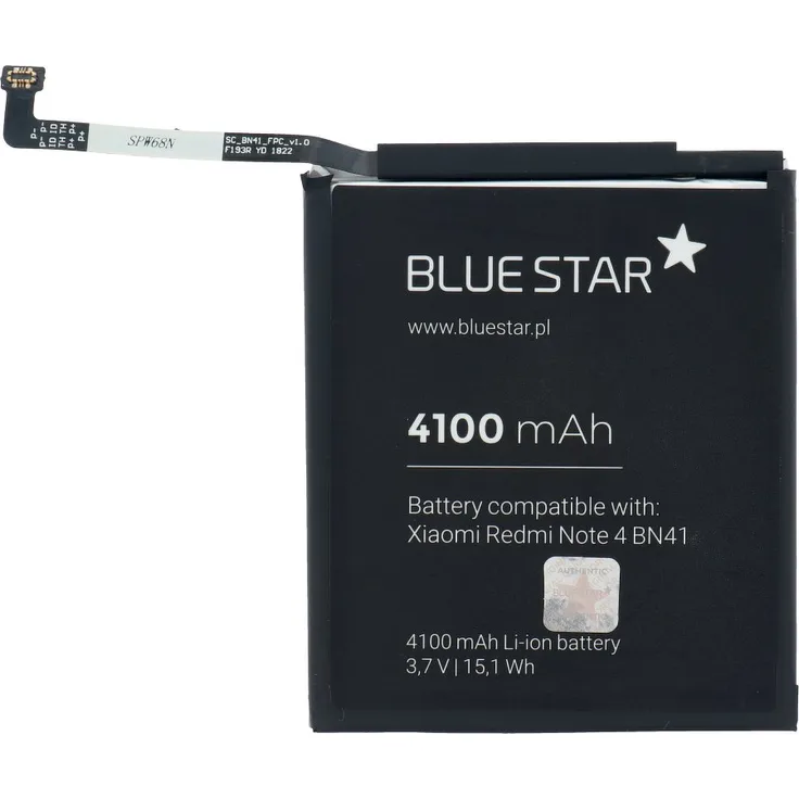 Bluestar Akku Ersatz kompatibel mit Xiaomi Redmi Note 4 4100mAh Li-lon Austausch Batterie Accu BN41