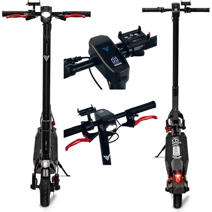 Velix E-Scooter, mit Straßenzulassung, Schwarz/Silber, 20 km/h – Bild 4