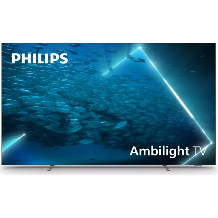 Philips 55OLED707-12 139 cm (55 Zoll) OLED Ambilight Smart TV (Ultra HD, Dolby Vision, OLED) HD-Triple-Tuner (Sat, Antenne, Kabel) Modelljahr 2022 Energieklasse G (DE-Modell) – Bild 1
