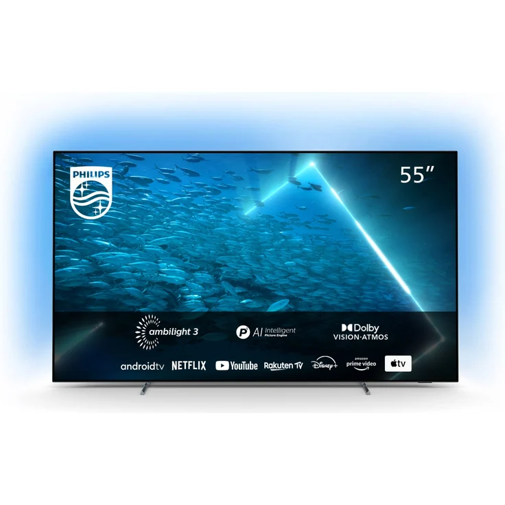 Philips 55OLED707-12 139 cm (55 Zoll) OLED Ambilight Smart TV (Ultra HD, Dolby Vision, OLED) HD-Triple-Tuner (Sat, Antenne, Kabel) Modelljahr 2022 Energieklasse G (DE-Modell) – Bild 8