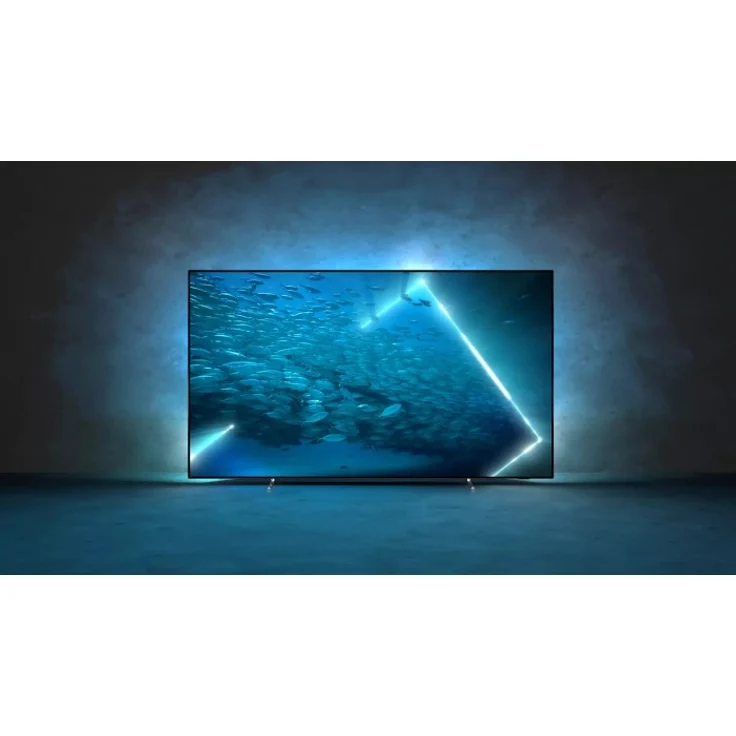 Philips 55OLED707-12 139 cm (55 Zoll) OLED Ambilight Smart TV (Ultra HD, Dolby Vision, OLED) HD-Triple-Tuner (Sat, Antenne, Kabel) Modelljahr 2022 Energieklasse G (DE-Modell) – Bild 4