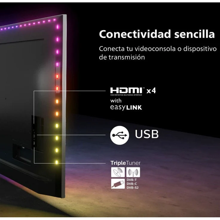 Philips 55OLED707-12 139 cm (55 Zoll) OLED Ambilight Smart TV (Ultra HD, Dolby Vision, OLED) HD-Triple-Tuner (Sat, Antenne, Kabel) Modelljahr 2022 Energieklasse G (DE-Modell) – Bild 11