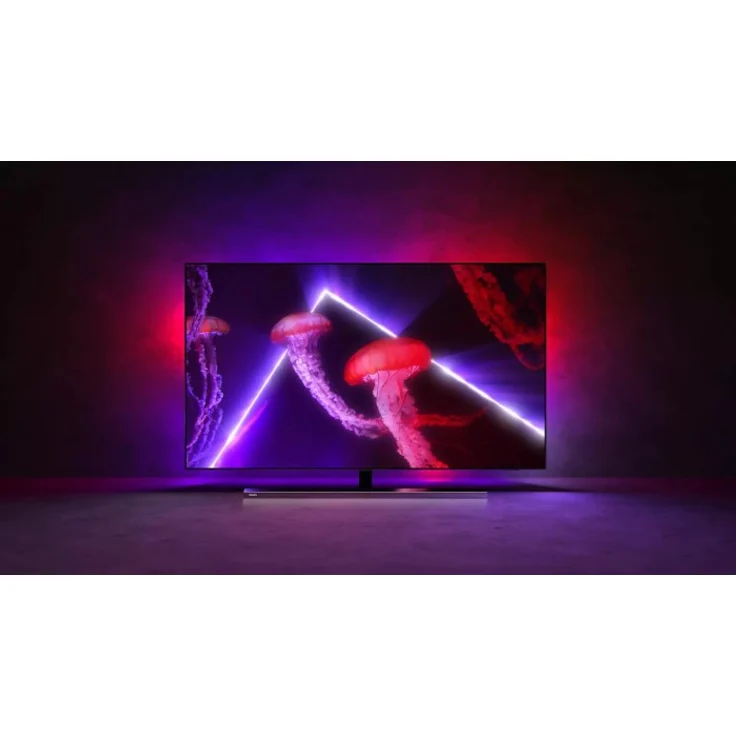 Philips 55OLED807-12 139 cm (55 Zoll) Ambilight OLED Smart TV (Ultra HD, Dolby Vision, OLED) HD-Triple-Tuner (Sat, Antenne, Kabel) Modelljahr 2022 Energieklasse G (DE-Modell) – Bild 3