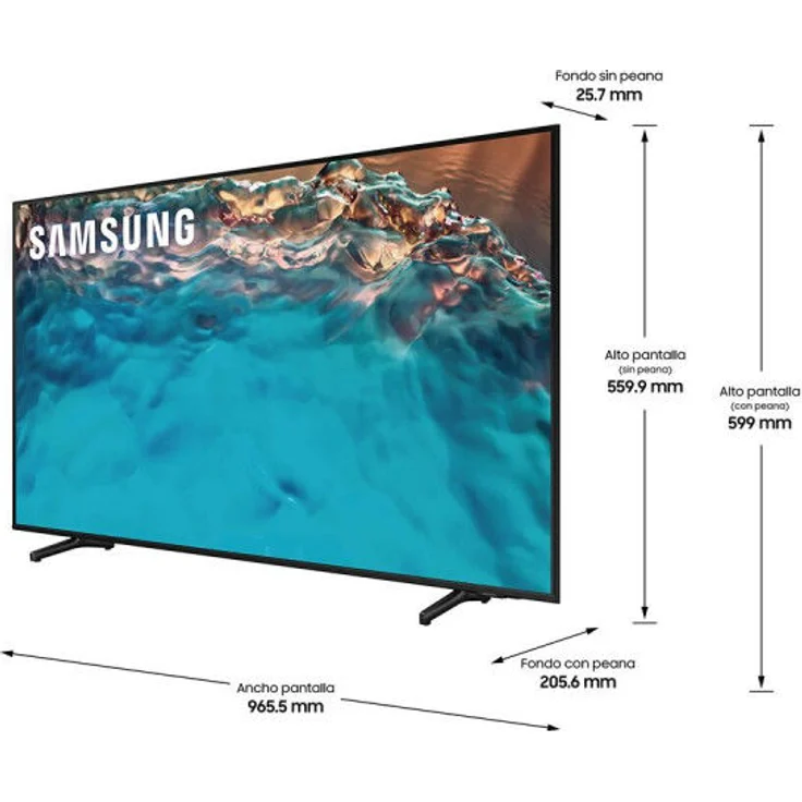 Samsung UE43BU8000K 108 cm (43 Zoll) Crystal UHD 8K Smart TV (Ultra HD, HDR10+, Edge LED) Twin-HD-Triple-Tuner (Sat, Antenne, Kabel) Modelljahr 2022 Energieklasse G (EU-Modell) – Bild 2