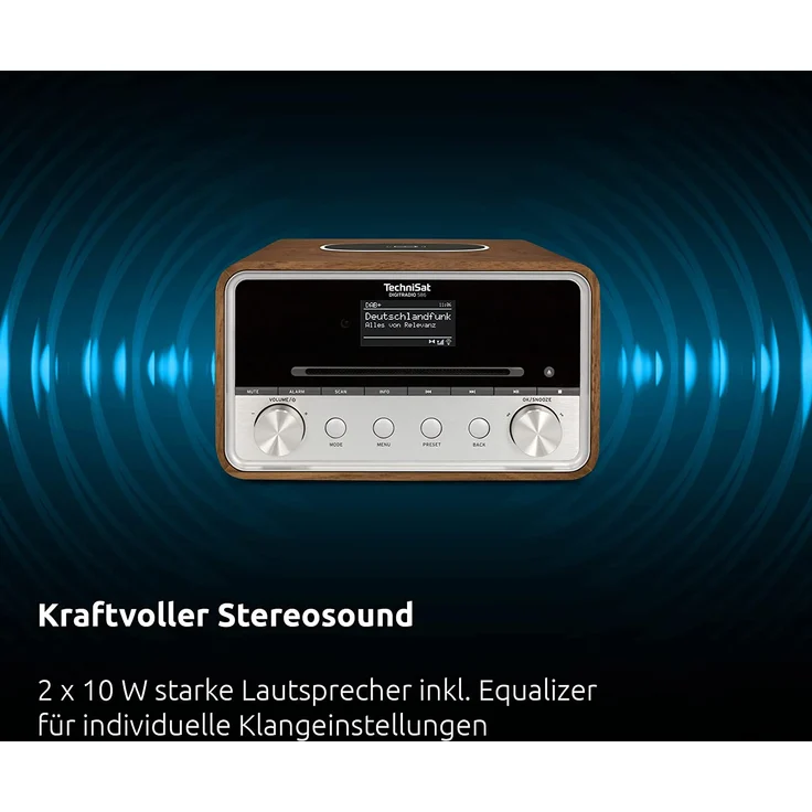 TechniSat DIGITRADIO 586 CD-Radio, (Spotify, Streaming, DAB, DAB+, Webradio), OLED, braun, weiß – Bild 3