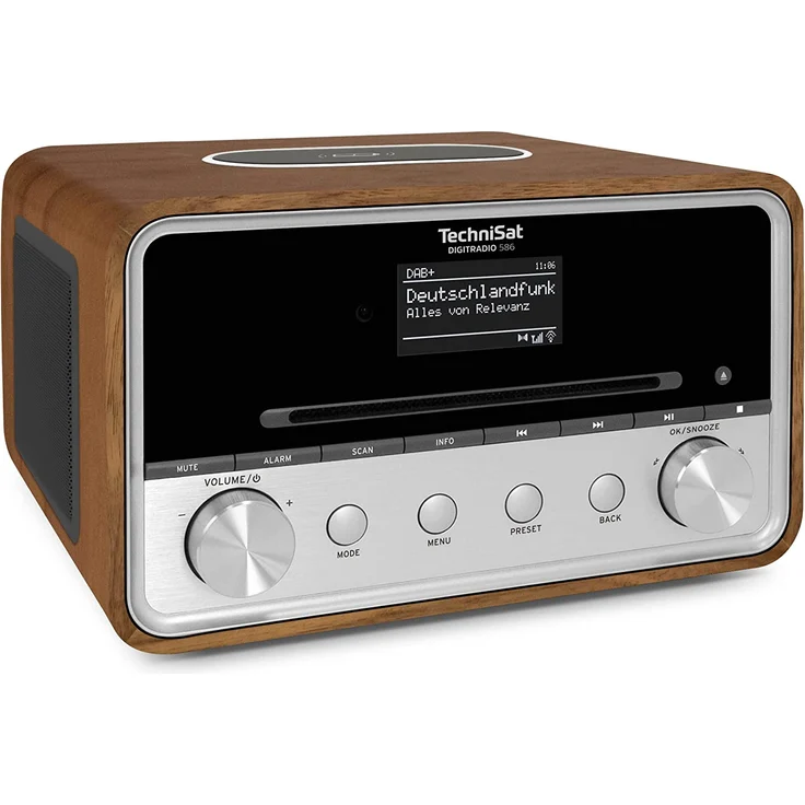 TechniSat DIGITRADIO 586 CD-Radio, (Spotify, Streaming, DAB, DAB+, Webradio), OLED, braun, weiß – Bild 1