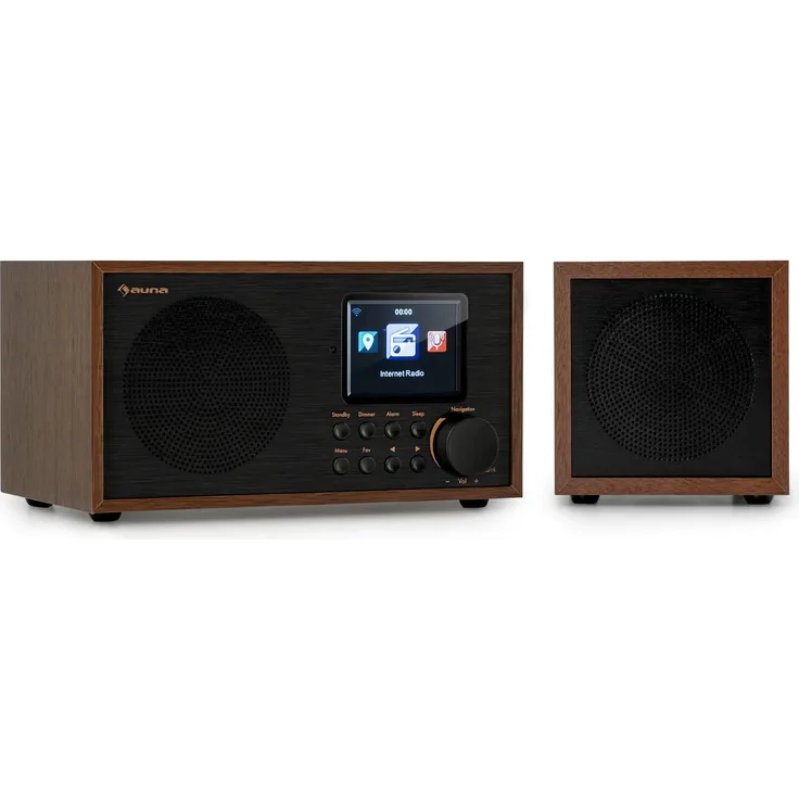 auna Silver Star Mini Two Internetradio, (Streaming, DAB+, FM, Webradio), TFT, braun, schwarz