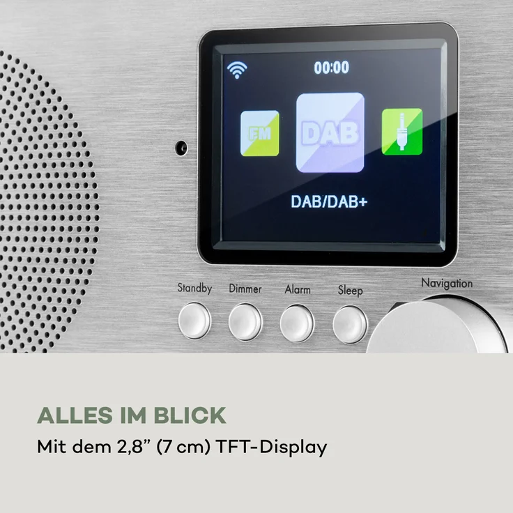 Auna Silver Star Mini Two Internetradio, (Streaming, DAB+, FM, Webradio), TFT, silber, braun – Bild 6