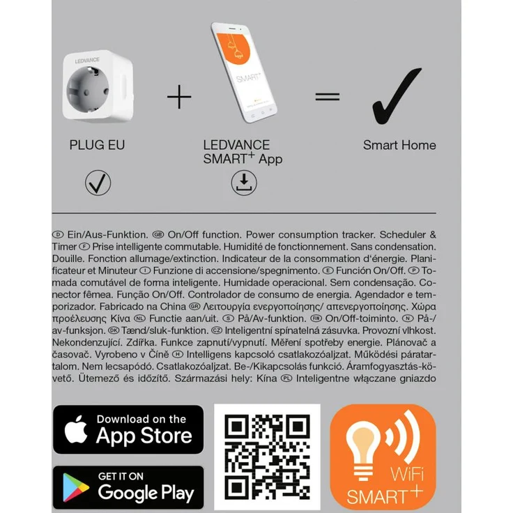 LEDVANCE SMART+ Schaltbare Steckdose für WiFi, mit Strom Vermessung, Kompatibel mit Google und Alexa Voice Control, Steuerung per Fernbedienung möglich, 1er-Pack – Bild 6