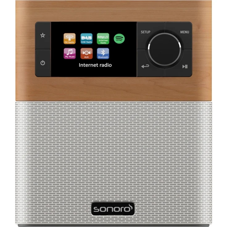 Sonoro SonoroSTREAM Digitalradio, (Multiroom, Spotify, UPnP, Streaming, DLNA, DAB, DAB+, UKW (FM), Webradio), TFT, weiß, braun – Bild 1