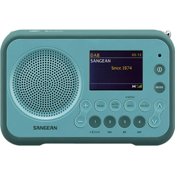 Sangean DPR-76BT Digitalradio (UKW/DAB+), LCD, hellblau