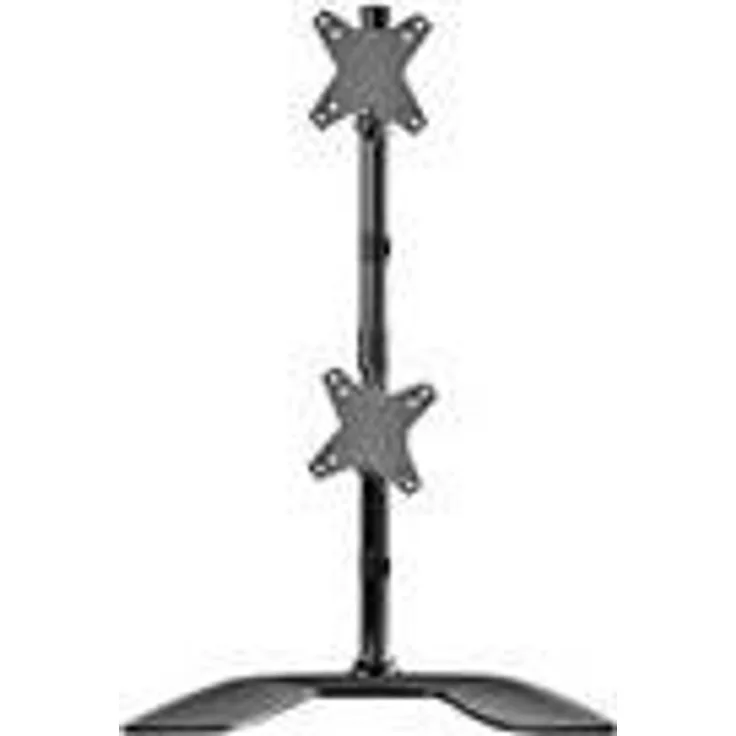 StarTech.com Vertikale duale Monitorhalterung Für bis zu 27 Zoll VESA-Monitore Aluminium Höhenverstellbar Doppelmonitorhalterung Kunststoff, Aluminium Schwarz, Silber Bildschirmgröße: 33-68.6 cm (13 Zoll-27 Zoll) (ARMDUOVS)