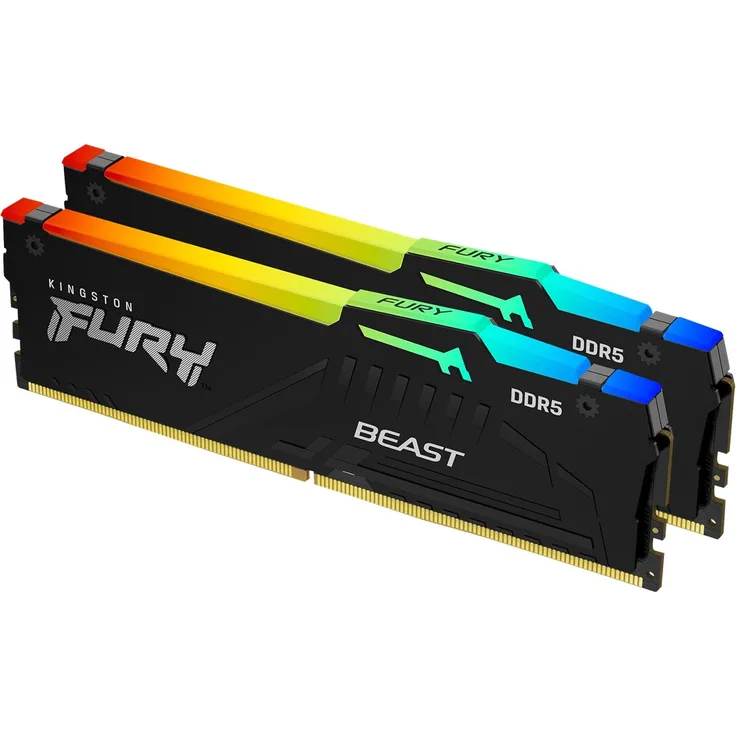 Kingston FURY Beast RGB - DDR5 - Kit - 32 GB: 2 x 16 GB - DIMM 288-PIN - 5200 MHz - PC5-41600 - ungepuffert - Preisvergleich