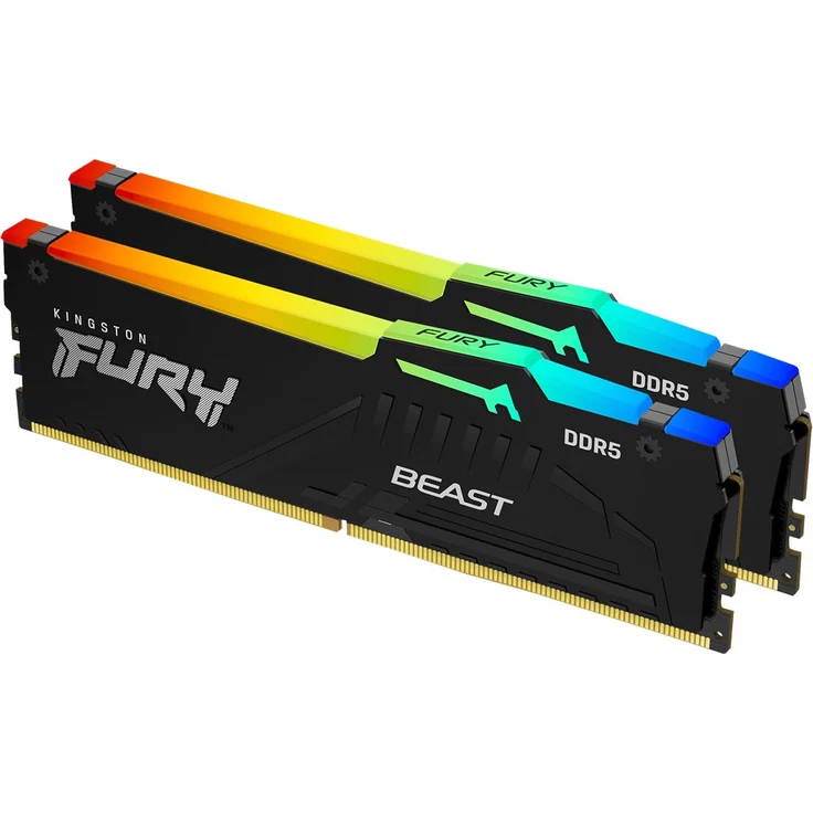 Kingston FURY Beast RGB - DDR5 - Kit - 32 GB: 2 x 16 GB - DIMM 288-PIN - 5200 MHz - PC5-41600 - ungepuffert - Preisvergleich – Bild 1