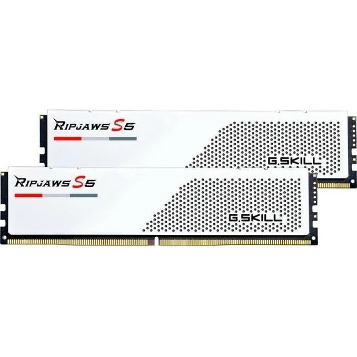 G.Skill Ripjaws S5 - DDR5 - Kit - 64GB: 2 x 32GB - DIMM 288-PIN Low Profile - 6000 MHz - PC5-48000 - CL30 - non-ECC - Mattes Weiß (F5-6000J3040G32GX2-RS5W) – Bild 1