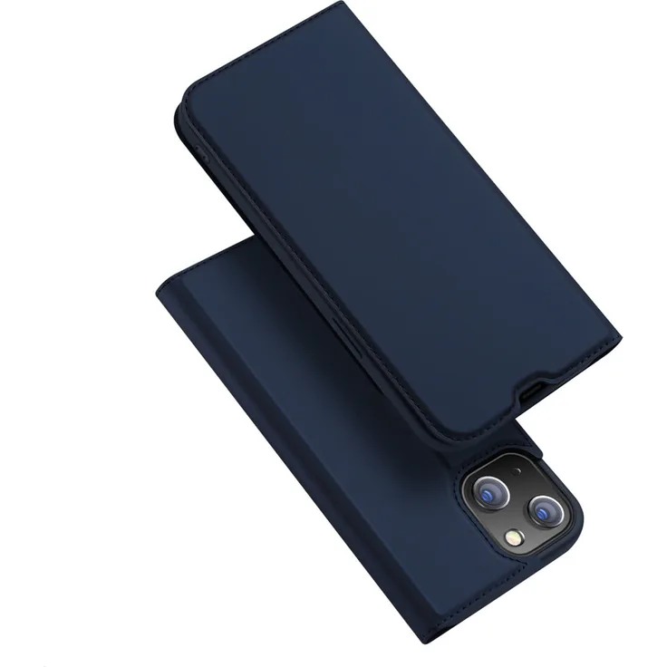 DUX DUCIS Buch Tasche kompatibel mit iPhone 13 Mini Handy Hülle Etui Brieftasche Schutzhülle mit Standfunktion, Kartenfach Blau