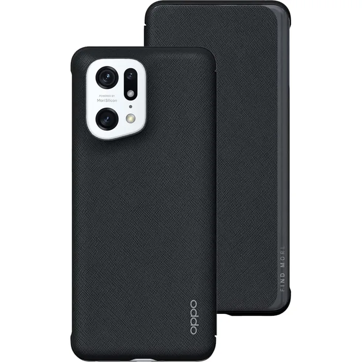 Oppo Schutzhülle PU für Find X5 Pro (Schwarz)