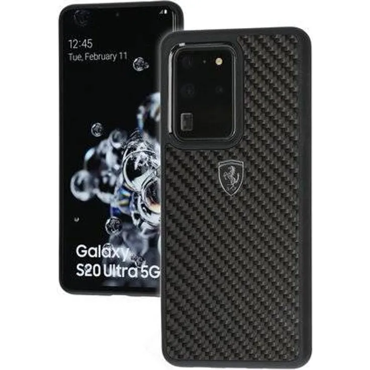 Ferrari Carbon Case für G988F Samsung Galaxy S20 Ultra - black