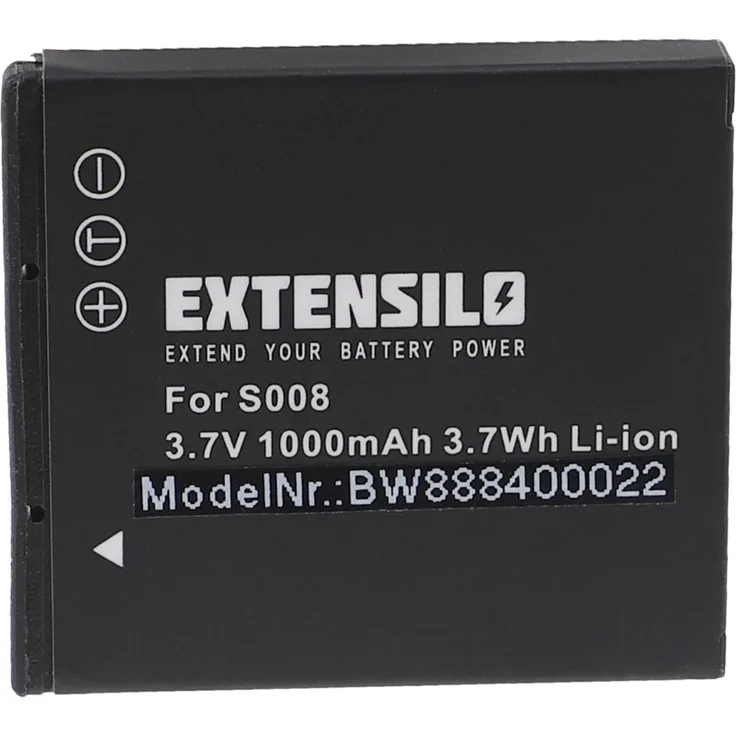 EXTENSILO 1x Akku kompatibel mit Panasonic SDR-S7, SDR-S10EG-S, SDR-S15, SDR-S26 Kamera (1000mAh, 3,7V, Li-Ion)