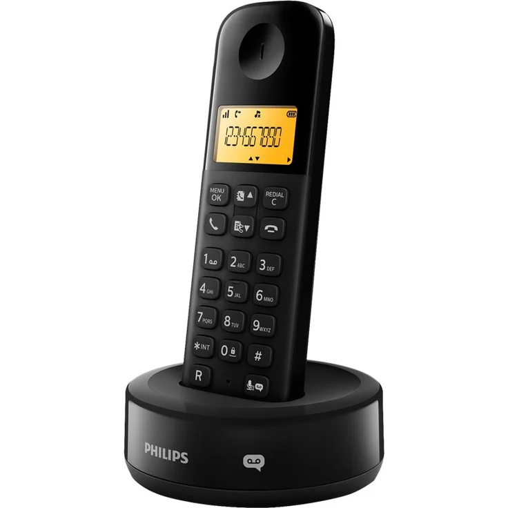 Philips D1651B/01 Schnurloses Telefon - DECT Telefon - Haustelefon - Festnetzanschluss - Anrufbeantworter - Schwarz – Bild 2