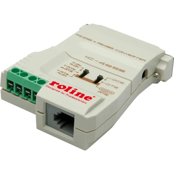 Roline - Transceiver - RS-232, RS-422, RS-485 - Serial RS-232, seriell RS-422, serielles RS-485 - RJ-11, Anschlußklemmen - D-Sub (DB-25), 25-polig - bis zu 1 km 12.02.1028