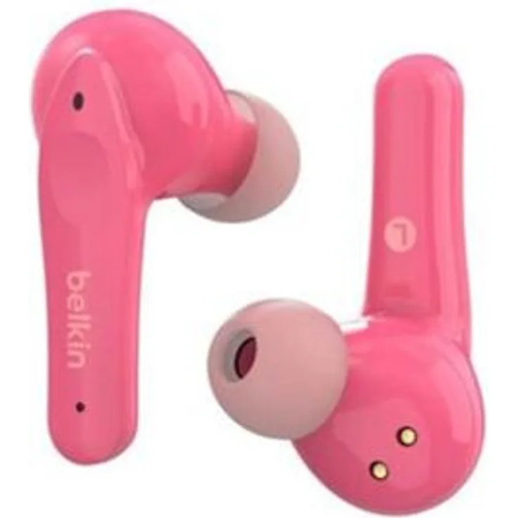 Belkin Soundform Nano In-Ear-Kopfhörer (Active Noise Cancelling (ANC), kabelloses Aufladen, Schnellladefunktion), pink
