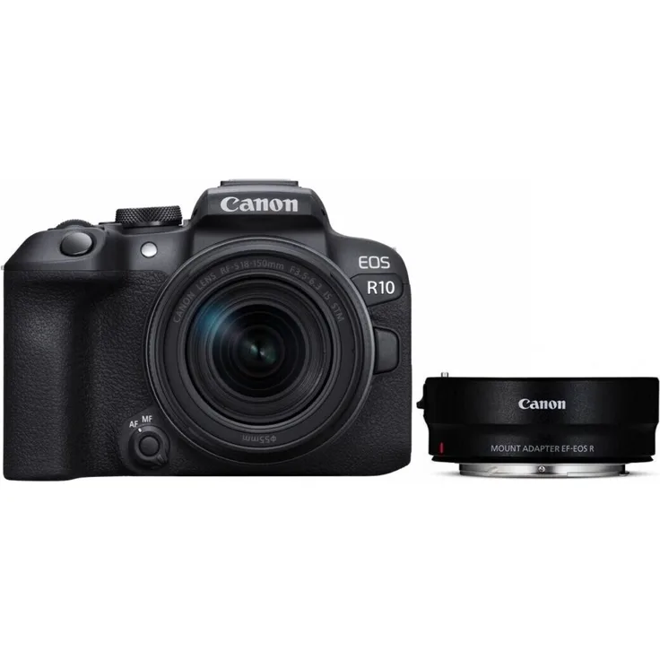 Canon EOS R10 + RF-S 18-150mm F3.5-6.3 IS STM + Mount Adapter EF-EOS R