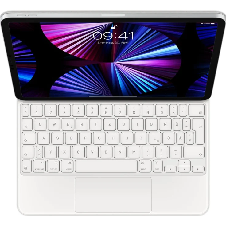 Apple Magic Keyboard, KeyboardDock für iPad Pro 11 Zoll, Weiß, Deutsch [2021] (MJQJ3D/A) – Bild 1