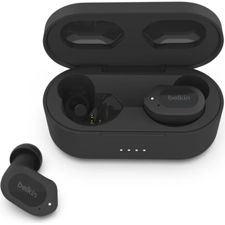 Belkin SoundForm Play In-Ear-Kopfhörer (Schnelladefunktion, Environmental Noise Cancellation (ENC)), schwarz – Bild 4