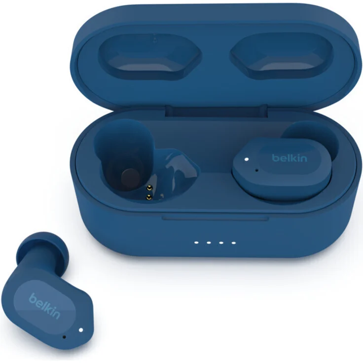 Belkin SoundForm Play In-Ear-Kopfhörer (Schnelladefunktion, Environmental Noise Cancellation (ENC)), blau – Bild 4