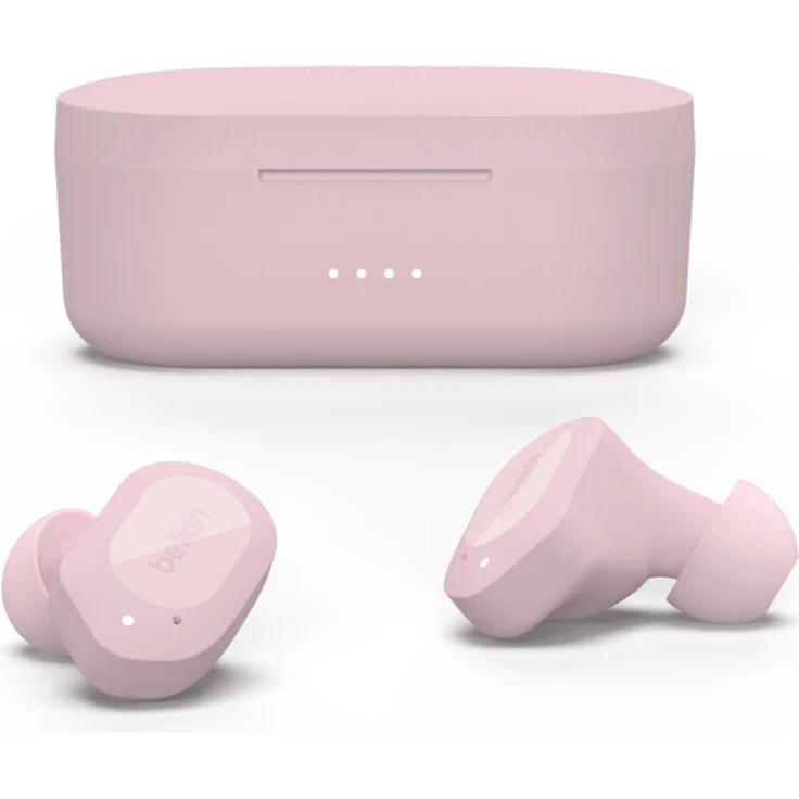 Belkin SoundForm Play In-Ear-Kopfhörer (Schnelladefunktion, Environmental Noise Cancellation (ENC)), rosa – Bild 5