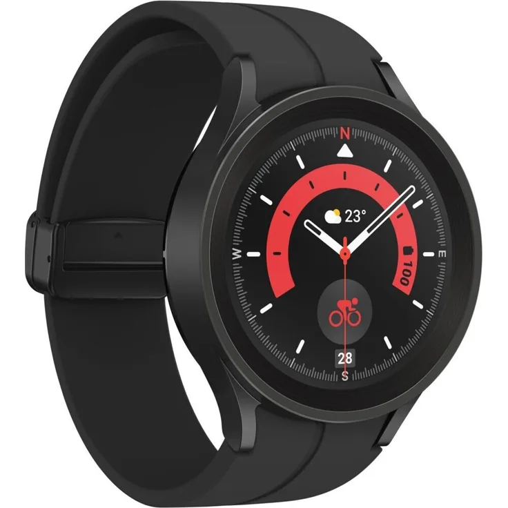 Samsung Galaxy Watch5 Pro Bluetooth Smartwatch GPS, Unisex, 45mm, Titangehäuse, Black Titanium