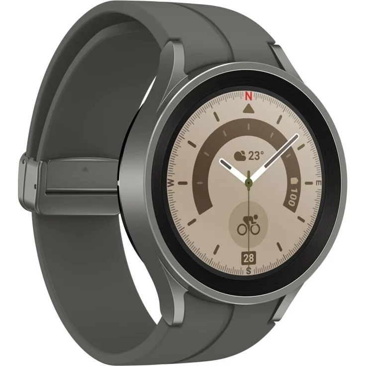 Samsung Galaxy Watch5 Pro Bluetooth Smartwatch GPS, Unisex, 45mm, Titangehäuse, Gray Titanium – Bild 1