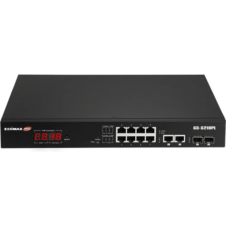 Edimax 12 Port Gigabit PoE Switch 2 RJ45-2 SFP com – Bild 2