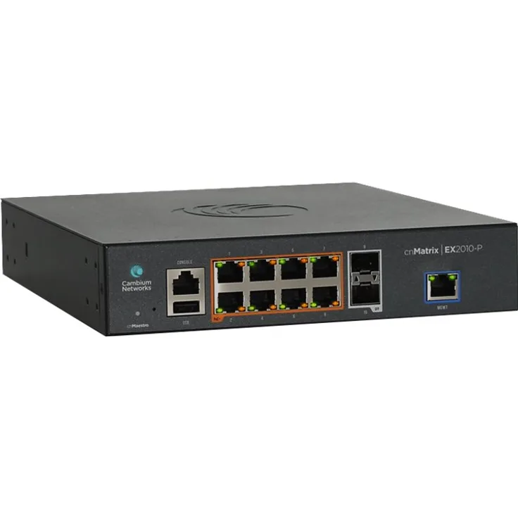 Cambium Networks cnMatrix EX2010-P Managed L2-L3 Gigabit Ethernet (10-100-1000) Power over Ethernet (PoE) 1U Schwarz