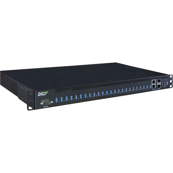Digi AnywhereUSB 24 Plus - Hub - managed - 24 x USB 3.1 Gen 1 + 2 x 1 Gigabit - 10 Gigabit SFP+ - an Rack montierbar - AC 100