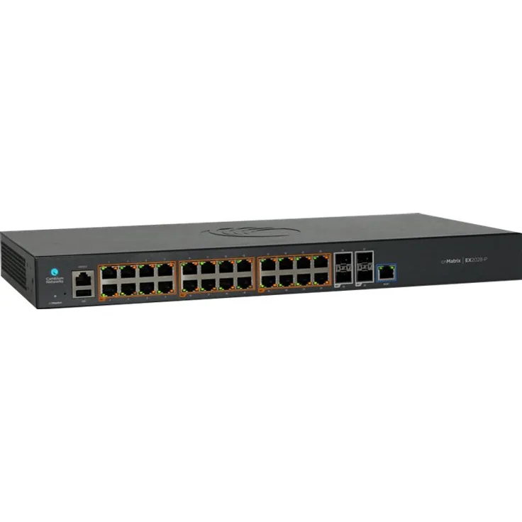 Cambium Networks cnMatrix EX2028-P - Switch - managed - 24 x 10-100-1000 (PoE+) + 4 x SFP (mini-GBIC) (Uplink) - an Rack montierbar - PoE+ (400 W)